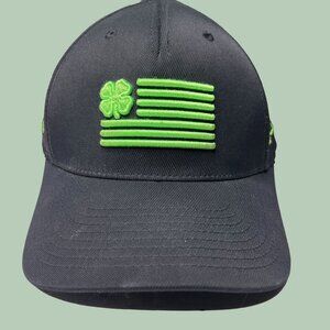 Black Clover Nation Hat Cap‎ Snap Back Adult Black Green Adjustable Golf Mens